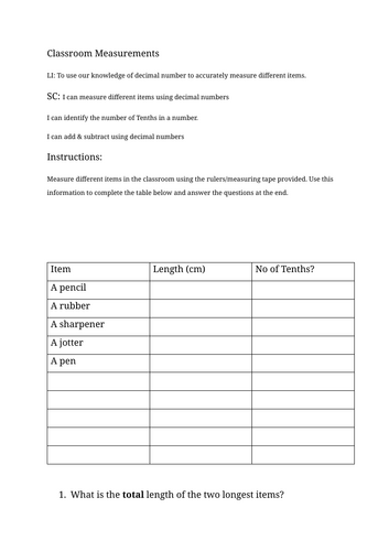 Classroom Measurement