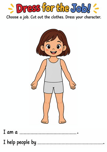 Community Helpers | Dress for the Job Cut and Paste Activity