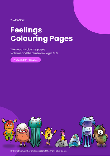 Emotions Colouring Pages: 15 Feelings
