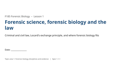 AAQ OCR Applied Science F185 NEA - Forensic Biology