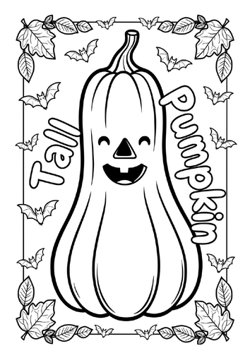 Tall Pumpkin Coloring Pages & Lined Writing Paper | NO PREP Printable Fall Pack