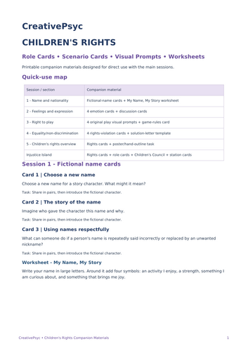Children's Rights Toolkit | Creative Drama, Process Drama & SEL Activities