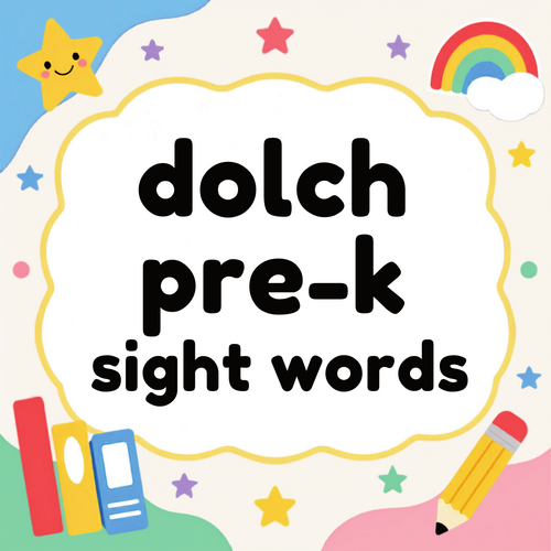 Dolch Sight Words Pre-K