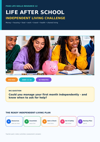 Life After School: Independent Living Challenge | PSHE Life Skills Lesson | KS3–KS4