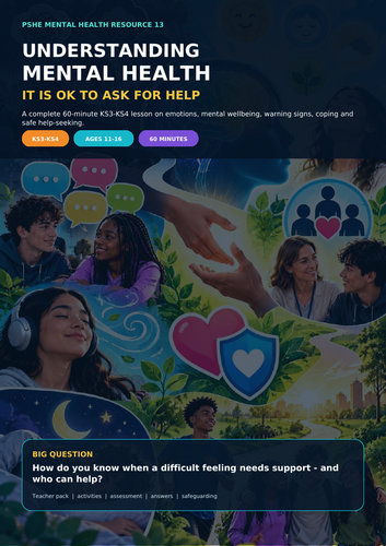 Understanding Mental Health: It Is OK to Ask for Help | PSHE Wellbeing Lesson | KS3–KS4