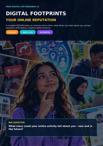 Digital Footprints & Online Reputation | Online Safety PSHE Lesson | KS3–KS4