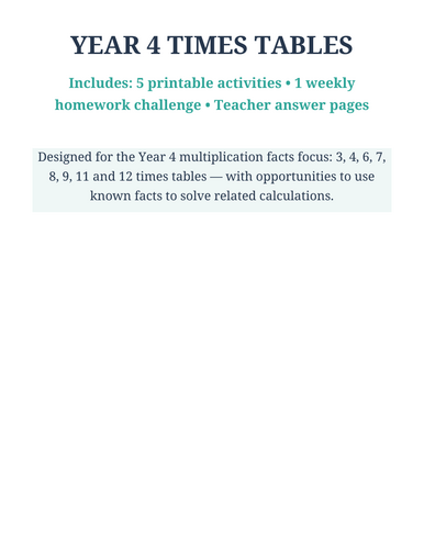 ear 4 Times Tables Games & Challenges - Fun, Engaging Multiplication Activities