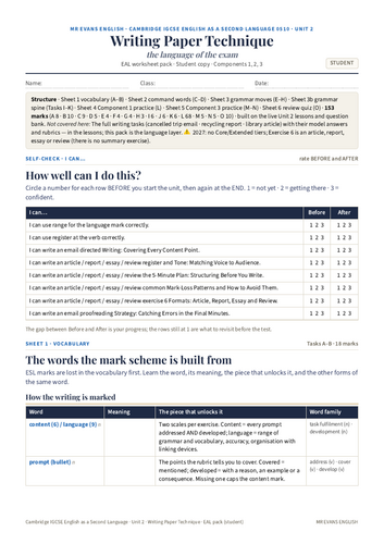IGCSE ESL 0510 Writing Paper Technique — 2027 Syllabus (U2)