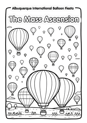 Albuquerque Balloon Fiesta Coloring Pages for Kids | October NO PREP Printable