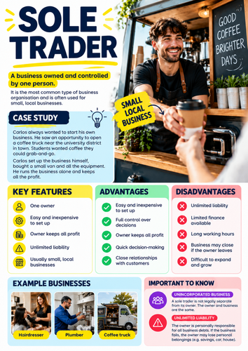 IGCSE Business | Chapter 3 | Types of Business Ownership Classroom Posters
