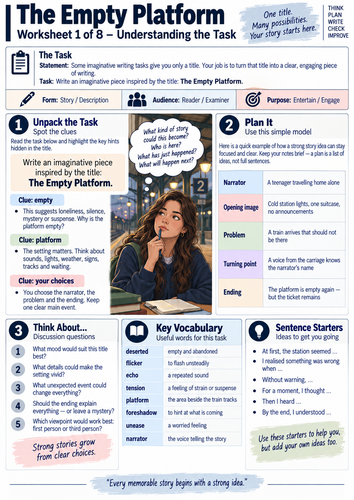 Edexcel GCSE English Language Imaginative Writing | Scaffolded Creative Writing Worksheets