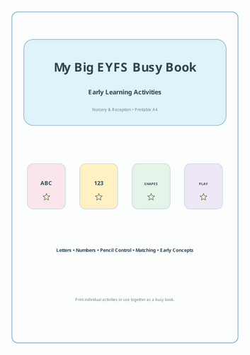 My Big EYFS Busy Book – 49 Pages