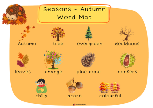 Year 2 Seasonal Change Vocabulary Mats