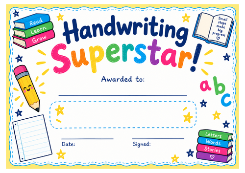Award Certificates - Celebration Assembly
