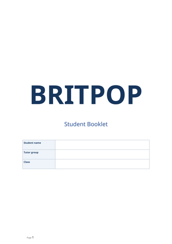 Britpop - Student Booklet
