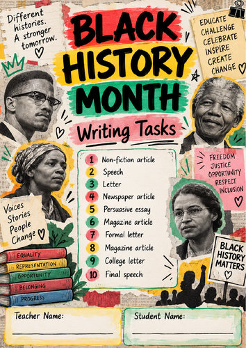 Black History Month – 10 GCSE English Language Persuasive Writing Tasks