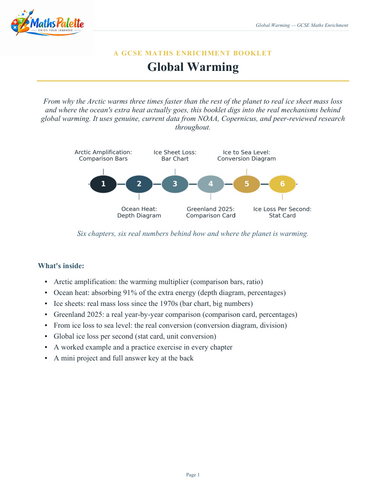 Global Warming - a GCSE Maths enrichment booklet