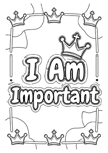 I Am Important Coloring Pages & Blank Lined Writing Paper | SEL NO PREP Pack