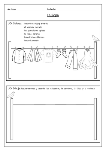 SPANISH - CLOTHES - LA ROPA