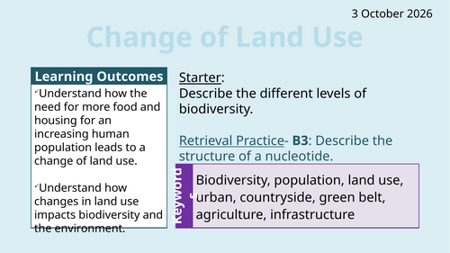 OCR AAQ in Applied Science- Environmental Studies: Change of Land Use