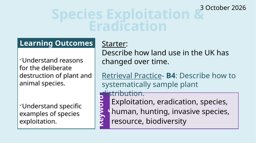 OCR AAQ in Applied Science- Environmental Studies: Species Exploitation and Eradication