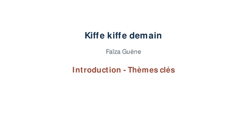 Kiffe kiffe demain – Faïza Guène – Introduction: Key Themes