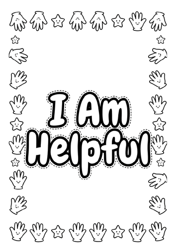 I Am Helpful Coloring Pages & Blank Lined Writing Paper Pack | SEL NO PREP