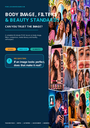 Body Image, Filters & Unrealistic Beauty Standards | PSHE Lesson | KS3–KS4