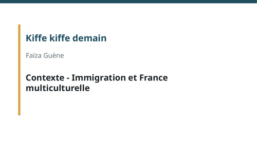 Kiffe kiffe demain – Faïza Guène – Context: Immigration and Multicultural France