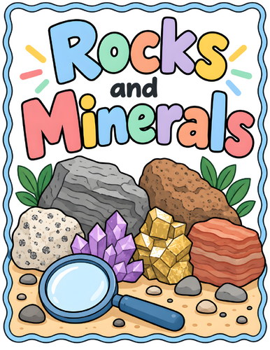 Rocks and Minerals Activities | Rock Cycle Worksheets | Types of Rocks Science | Mineral Properties