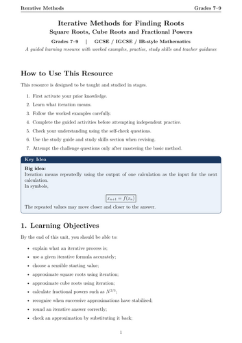 Iterative Methods for Finding Roots Square Roots, Cube Roots and Fractional Powers