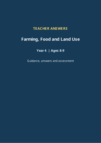 Year 4 Geography: Farming, Food and Land Use Workbook with Answers