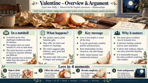 Valentine by Carol Ann Duffy | Pearson Edexcel GCSE English Literature | Relationships Poetry Visual