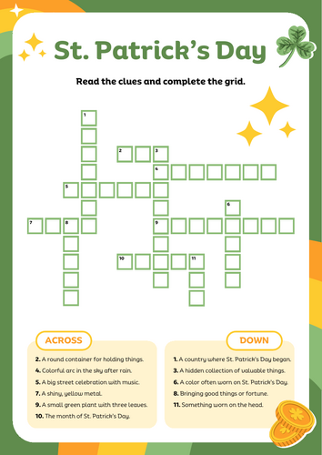 Saint Patrick's Day Word Puzzle Resource!