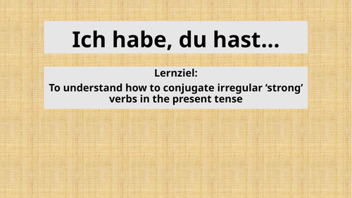 Present Tense Irregular Verbs - GCSE
