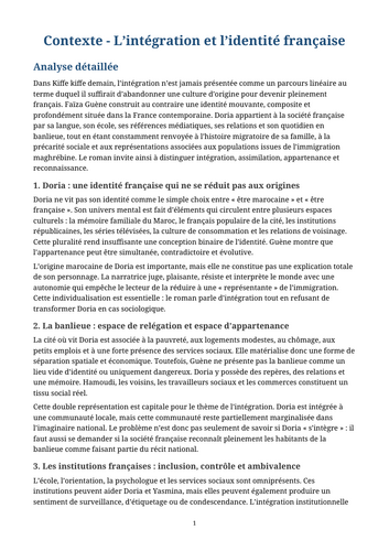 Kiffe kiffe demain – Faïza Guène – Context: Integration and French Identity