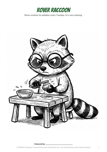 Rover Raccoon Colouring Pages: 3 Free Printable Characters (Ages 6-10)