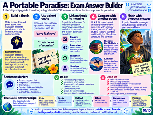 A Portable Paradise by Roger Robinson | AQA GCSE English Literature | Exam Answer Builder