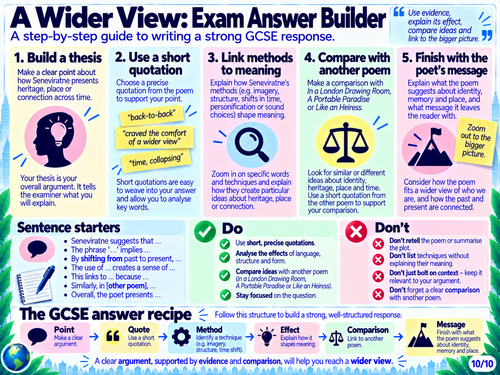 A Wider View by Seni Seneviratne | AQA GCSE English Literature | Worlds and Lives Exam Answer Builde