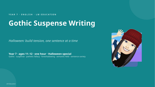 Gothic Suspense Writing (Halloween) | Year 7 English PowerPoint Lesson