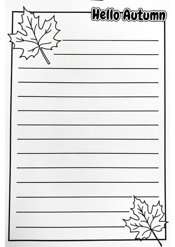 Fall Lined Writing Paper | Hello Autumn Writing Templates | NO PREP Printables
