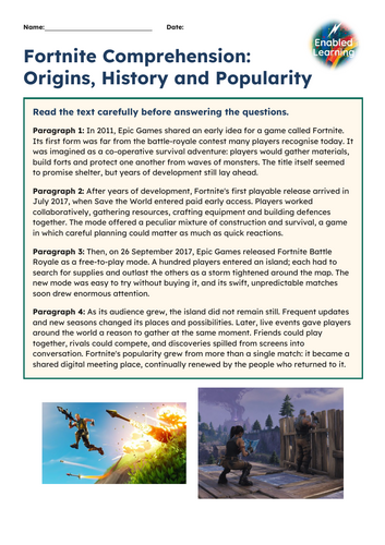 English - Fortnite Comprehension