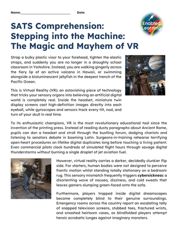 VR Comprehension - Year 6 SATS