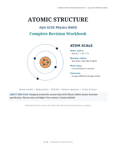 AQA GCSE Physics – Atomic Structure Complete Revision Workbook
