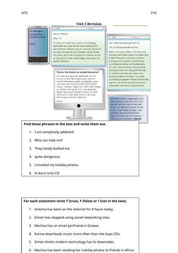 GCSE German - Media and Technology End of Unit Revision