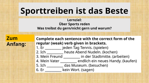 Extremsportarten und Sports - GCSE German