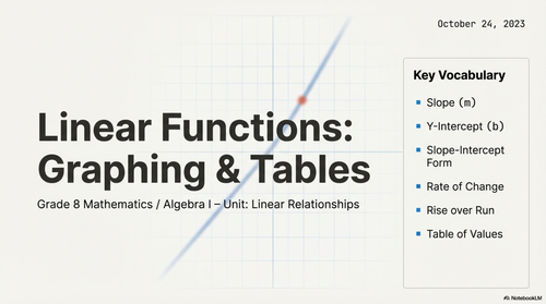 Y intercept notation and graphing from tables