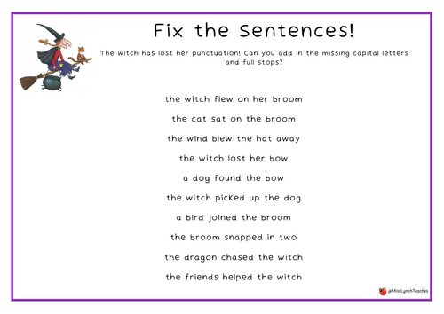Room on The Broom - Missing Punctuation