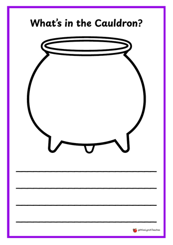 Cauldron Writing Activity - Halloween Theme