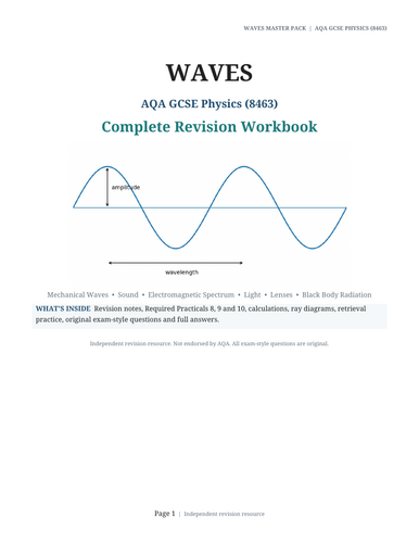 AQA GCSE Physics – Waves Complete Revision Workbook